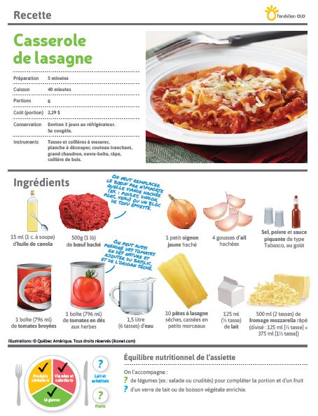 Casserole Lasagne Olo