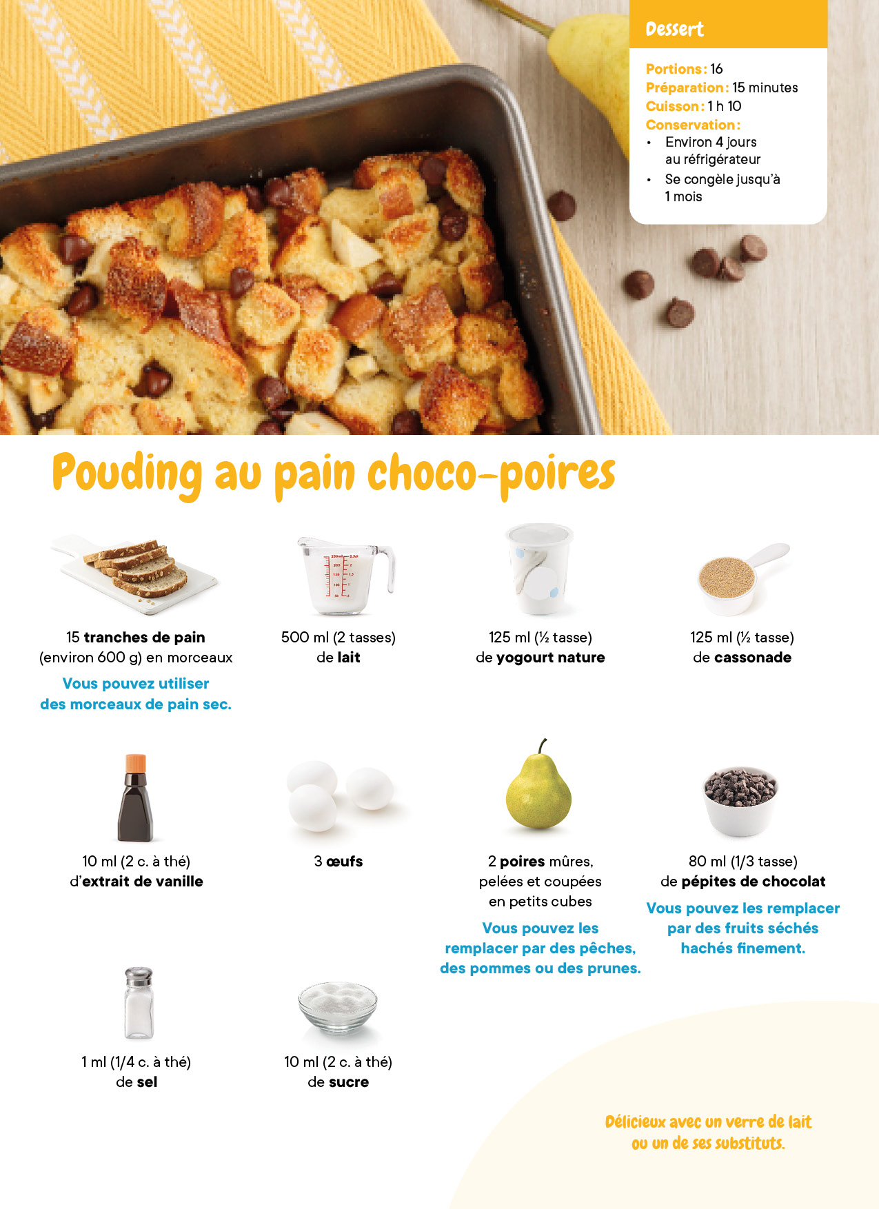Pouding Au Pain Choco Poires