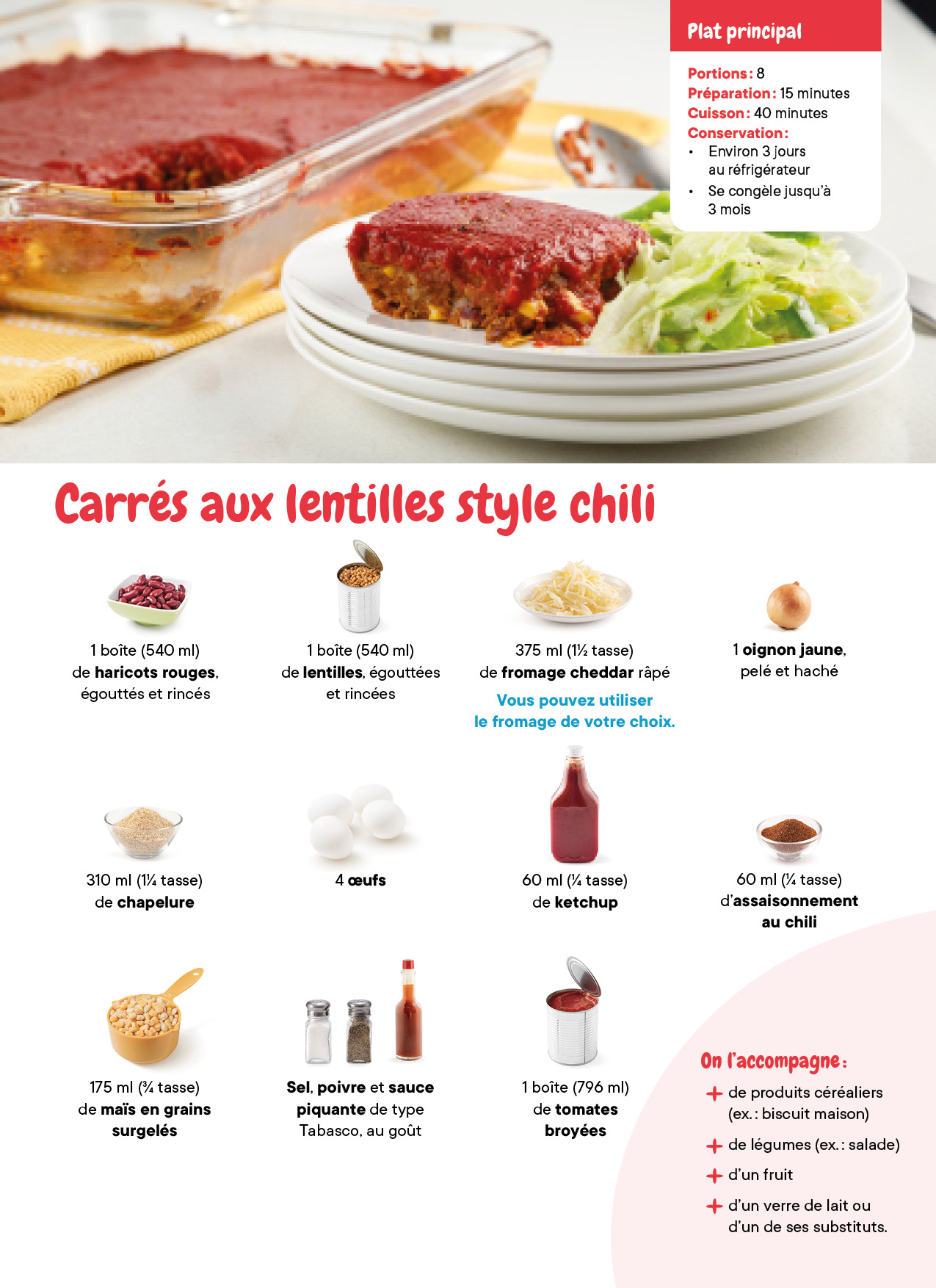 Carres Lentilles Style Chili
