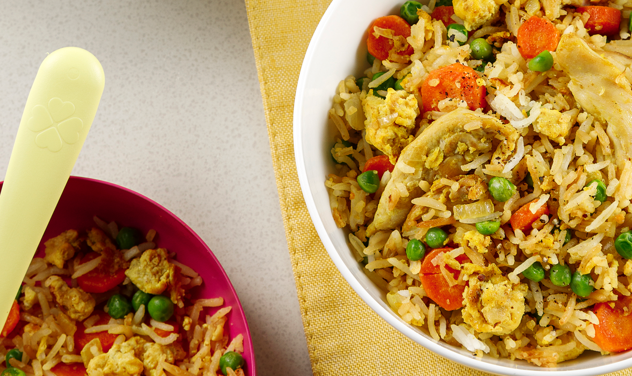 Riz Frit Au Poulet Et Cari