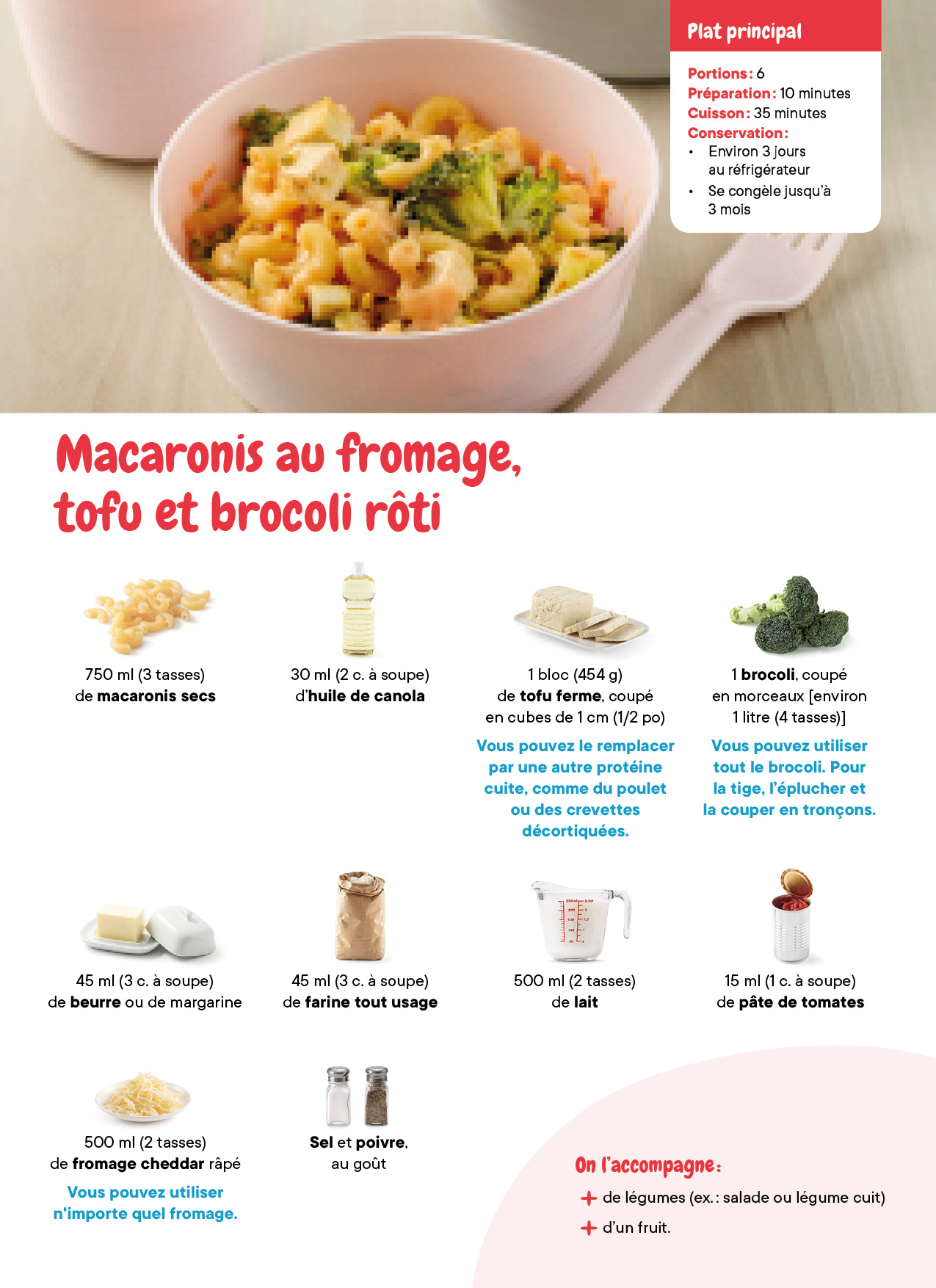 Macaronis Fromage Tofu Et Brocoli Roti