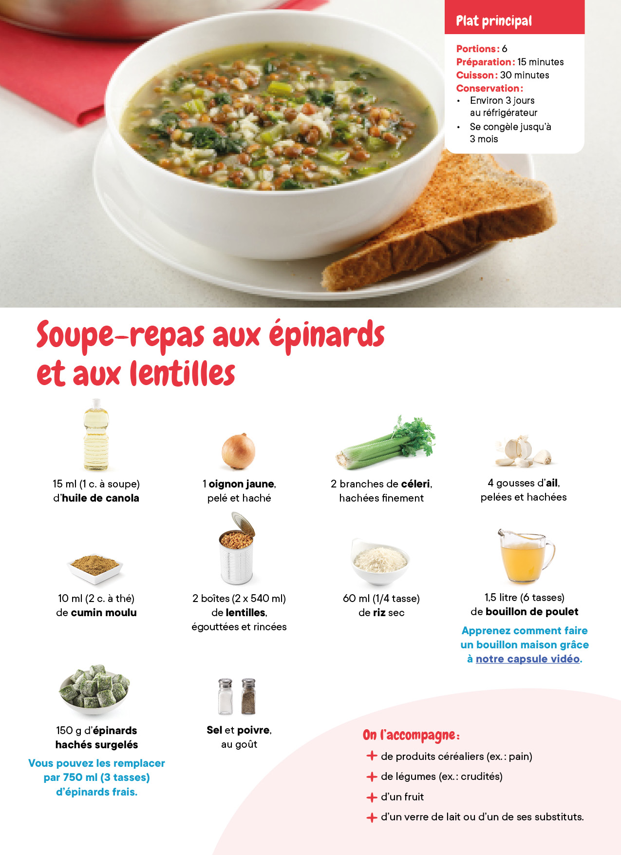 Soupe Repas Epinards Et Lentilles
