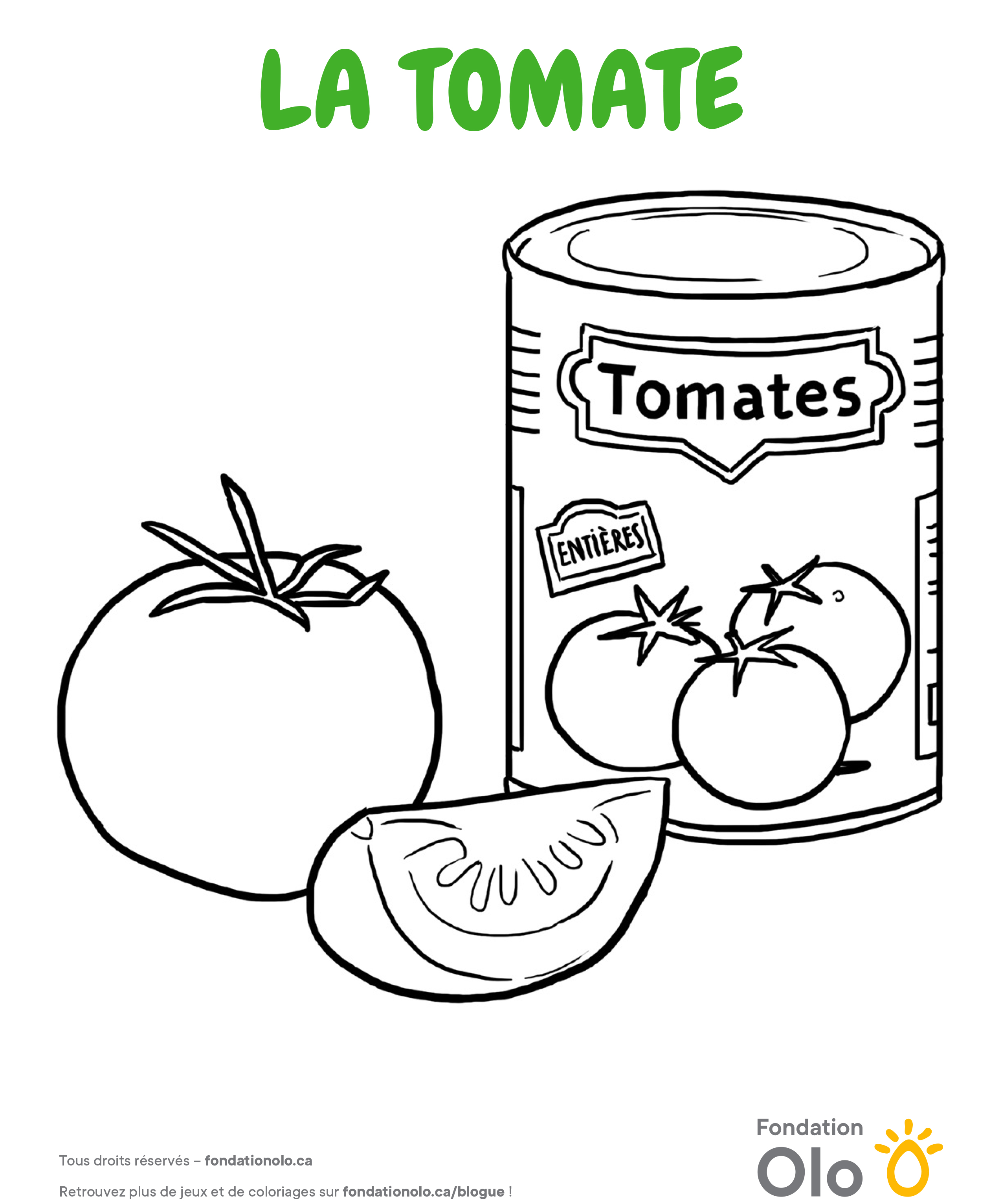 Fondation Olo Coloriage Tomate 2019