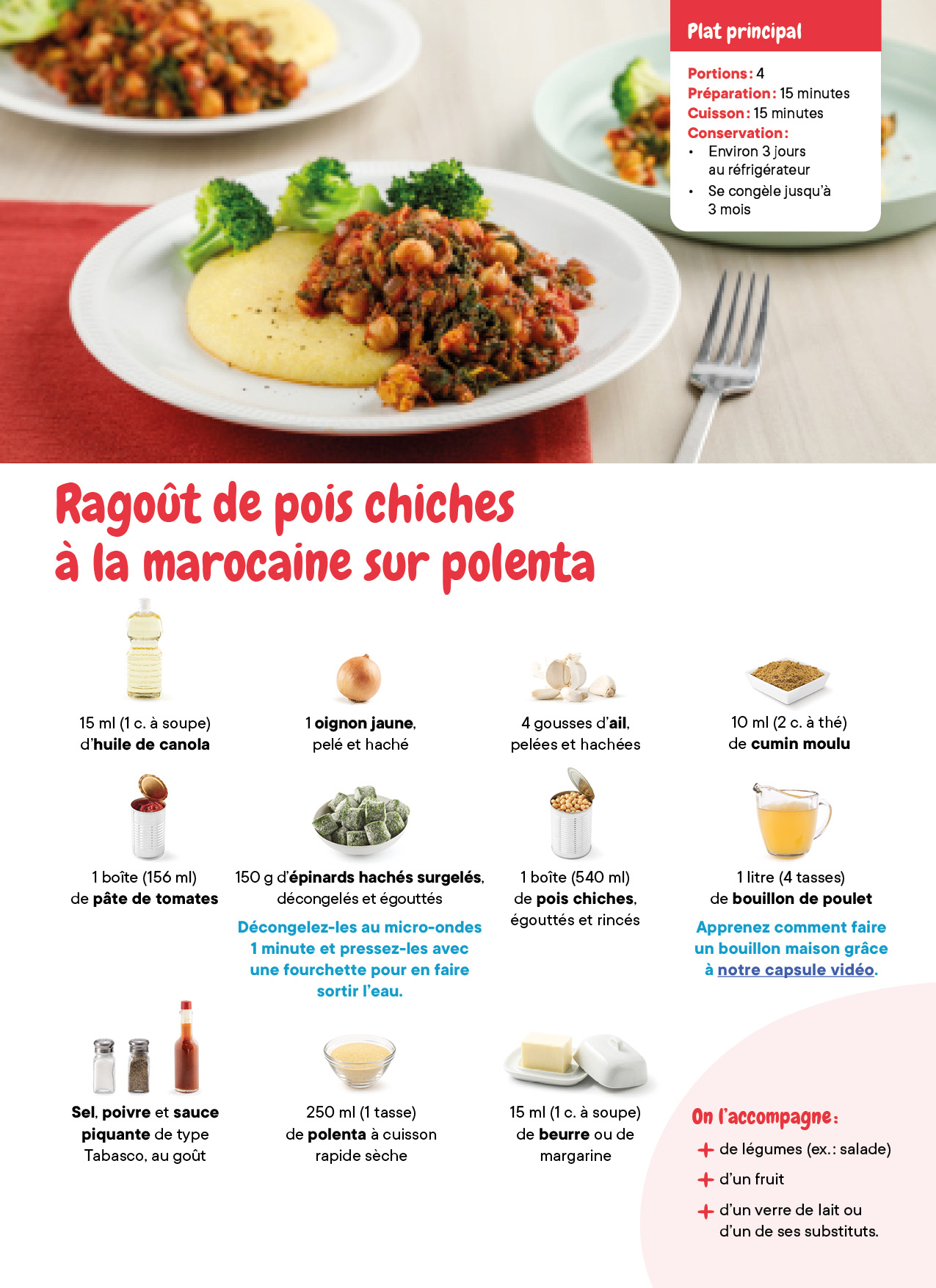 Ragout Pois Chiches A La Marocaine Sur Polenta