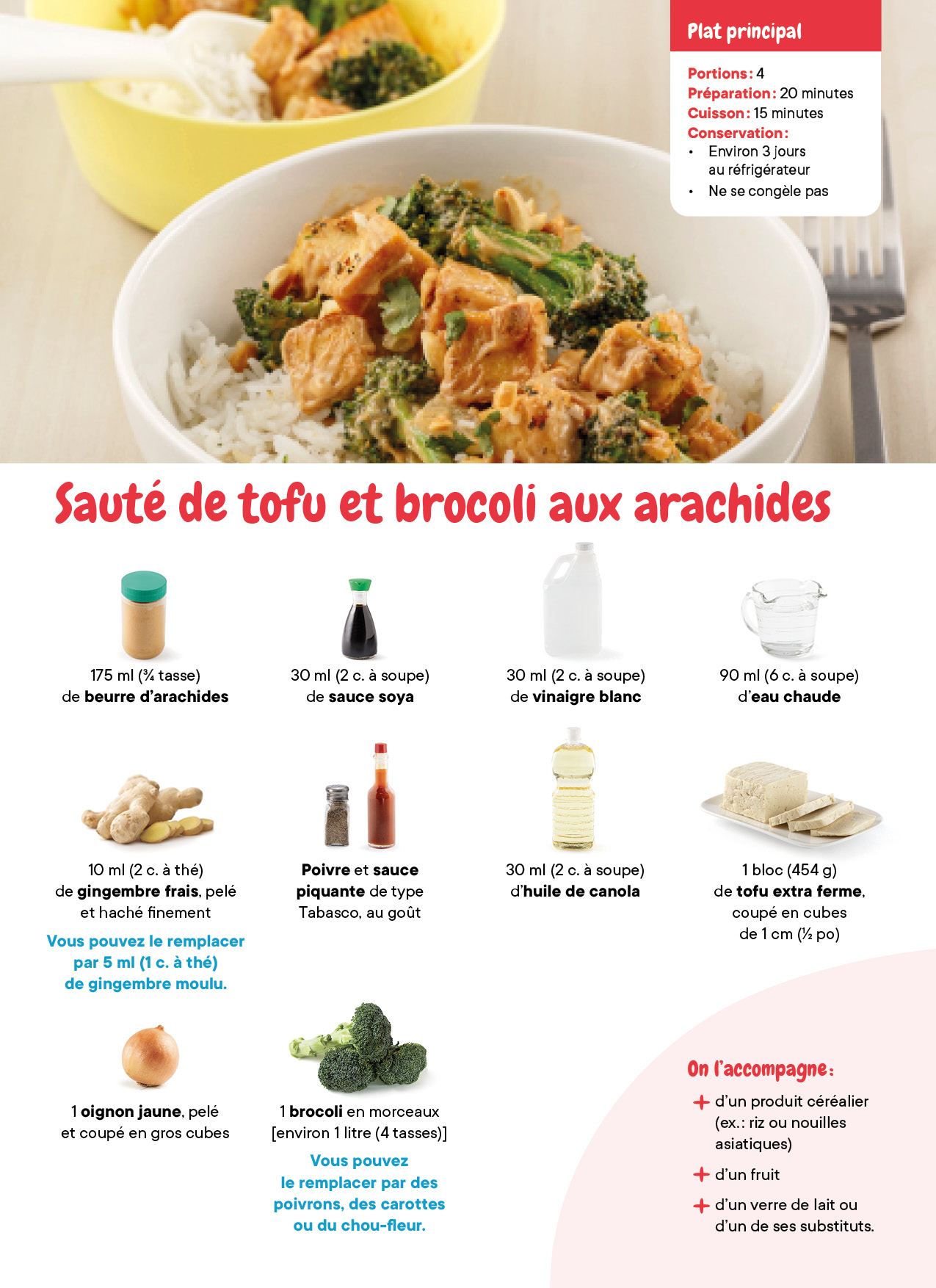 Saute Tofu Brocoli Aux Arachides