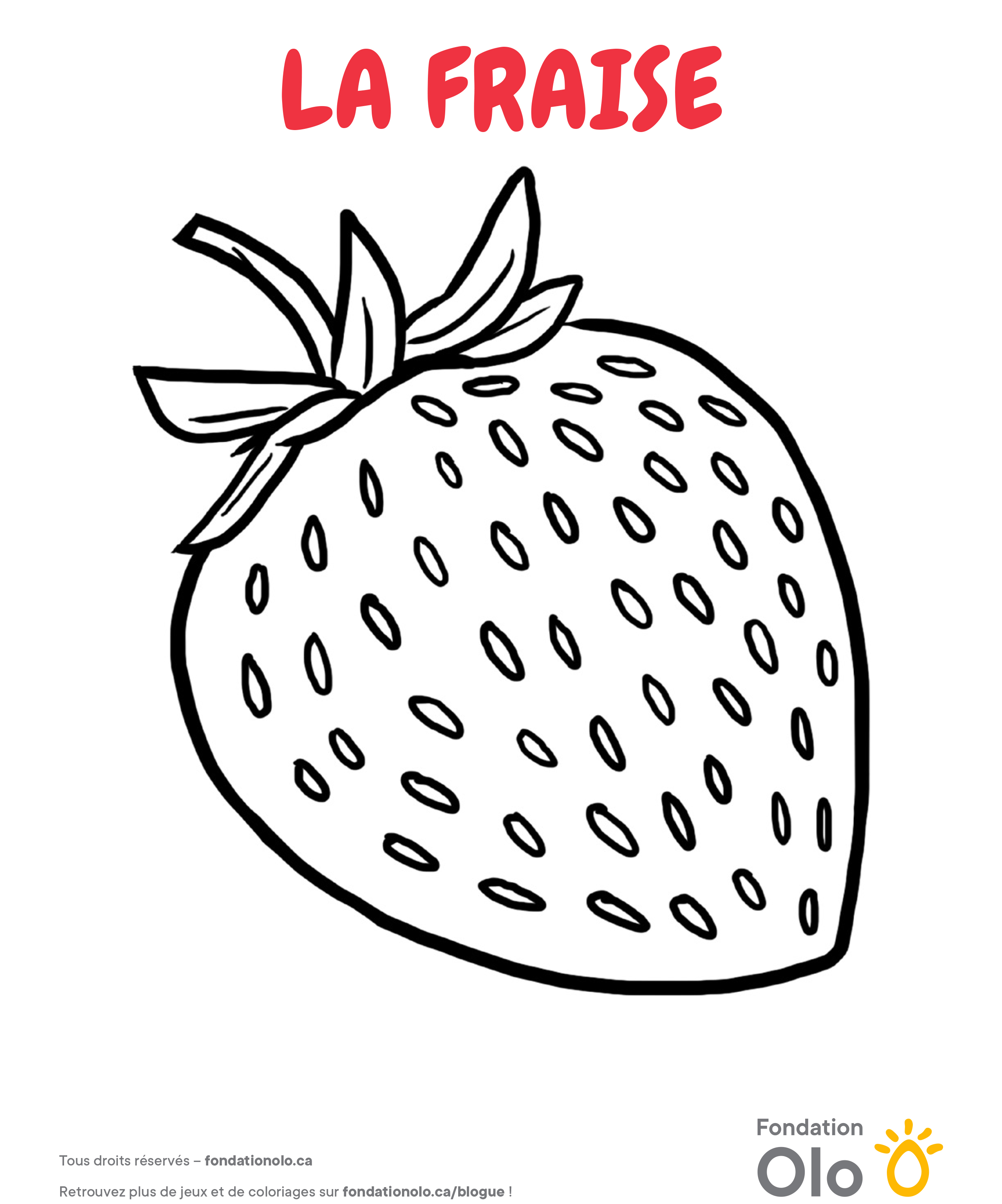 Fondation Olo Coloriage Fraise 2019