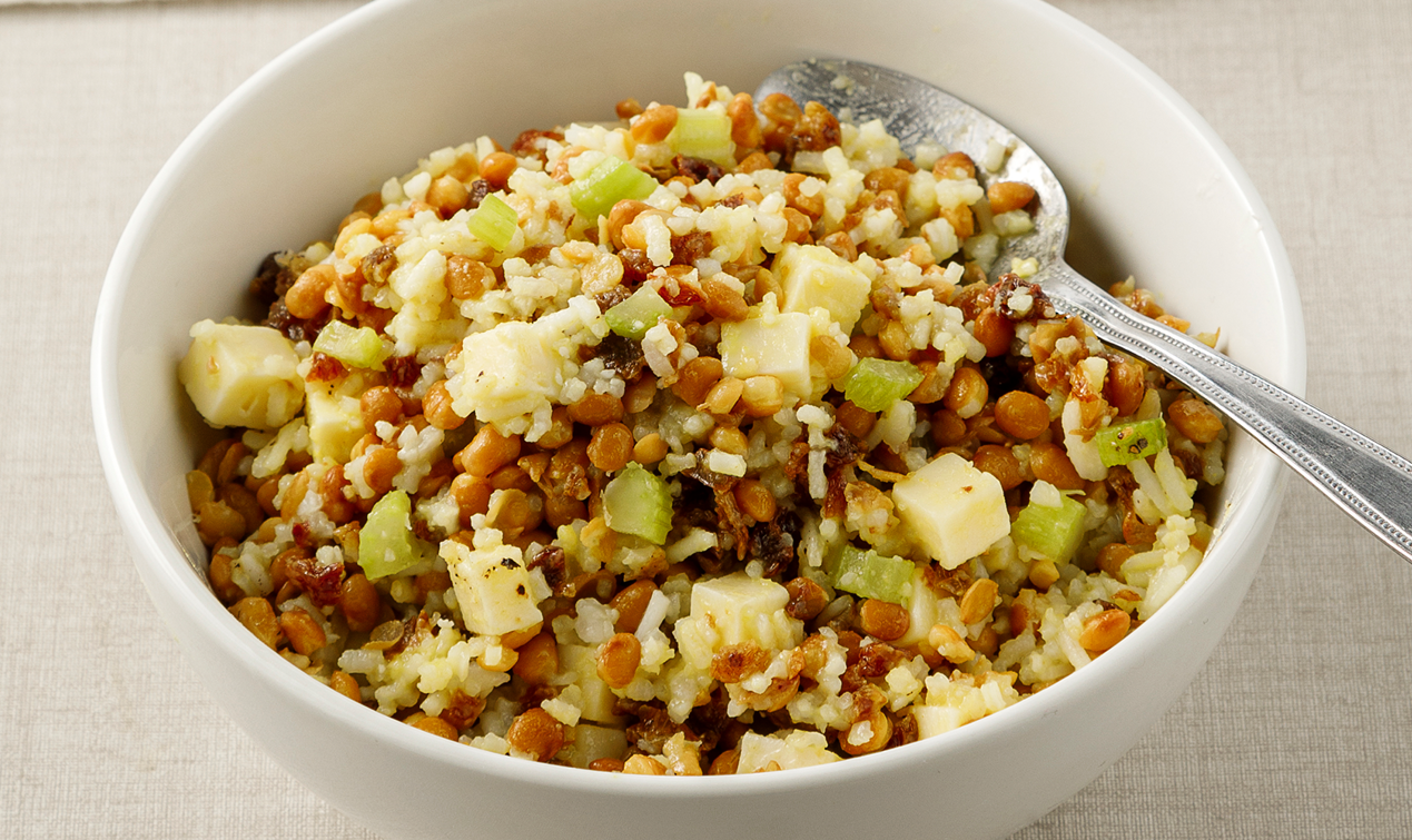 Salade Repas De Riz Aux Lentilles