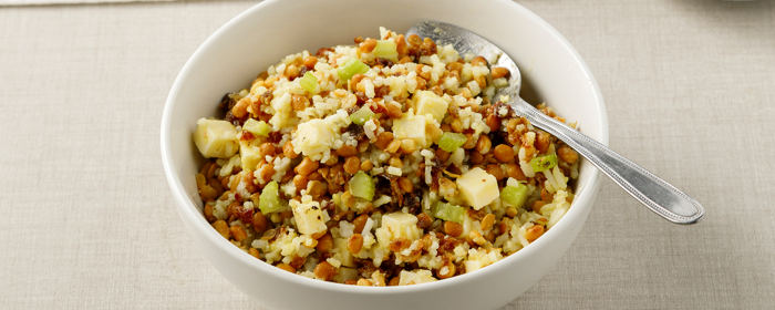 Salade Repas De Riz Aux Lentilles