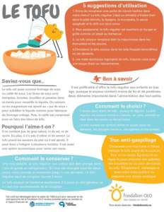 Fondation OLO | Découvrir les aliments | Infographie | Le tofu